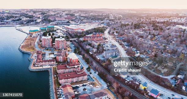 lucht mening van bedford - halifax regional municipality nova scotia stockfoto's en -beelden