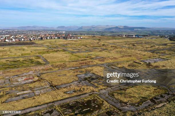 General view of the former Woodhouse Colliery site where West Cumbria Mining are seeking approval to once again extract coal on March 16, 2021 in...