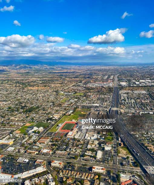 orange county kalifornien flygfoto - santa ana kalifornien bildbanksfoton och bilder