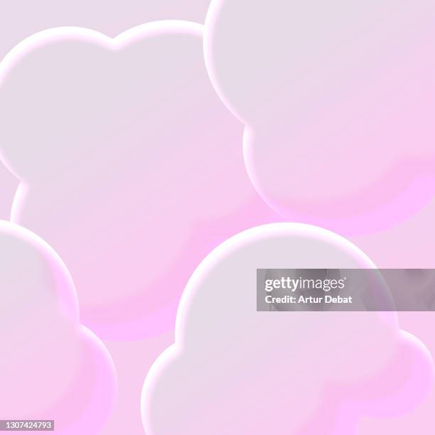 illustration technique of pink clouds. - cotton cloud stock pictures, royalty-free photos & images