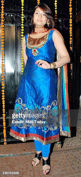 Urvashi Dholakia during the diwali bash hosted by Jeetendra and his daughter Ekta Kapoor at their residence in Juhu, Mumbai.