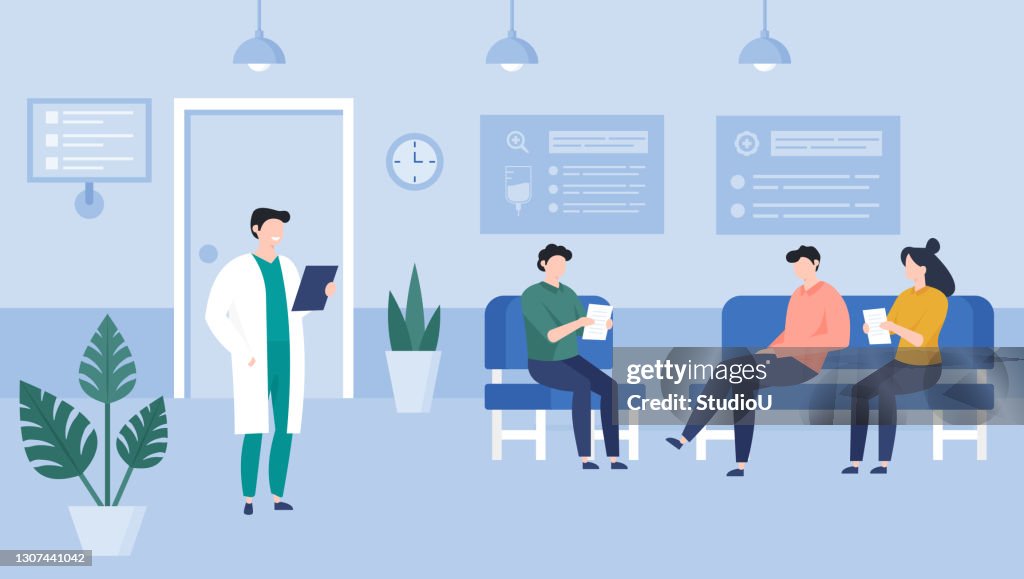 Wartezimmer des Krankenhauses Illustration