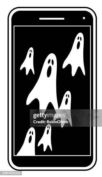 ghosting ghosts smart phone - ghost stock illustrations