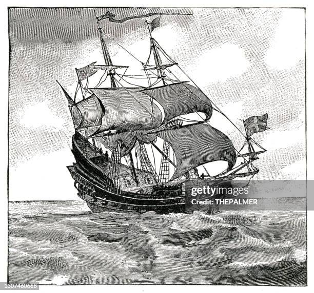 ilustraciones, imágenes clip art, dibujos animados e iconos de stock de antiguo barco de batalla colonial 1892 - colonialismo