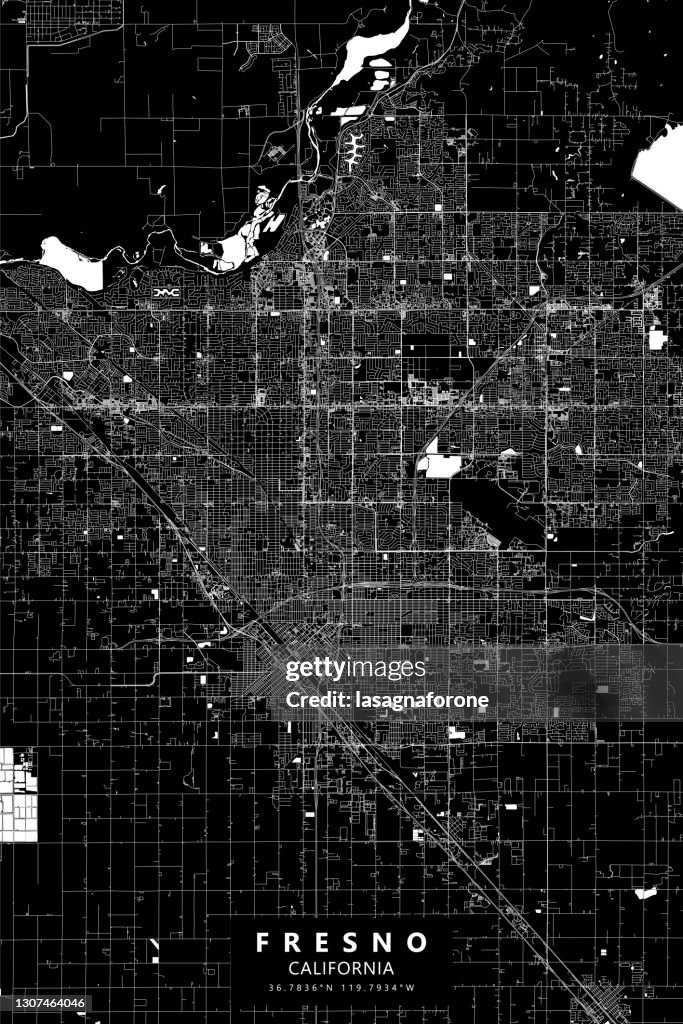Fresno, California USA Vector Map