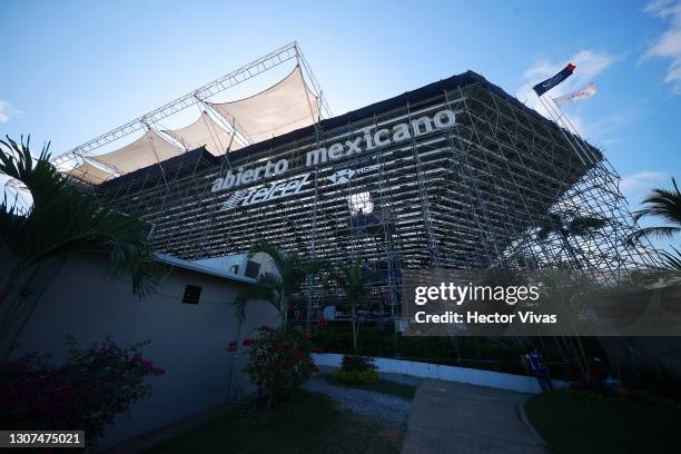 General view outside the Princess Mundo Imperial stadium prior the match between Diego Schwartzman of Argentina and Lorenzo Musetti of Italy as part...