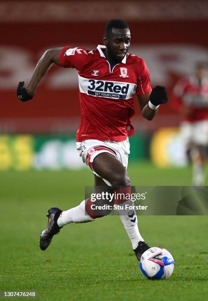 Middlesbrough player Yannick Bolasie in action during the Sky Bet Championship match between Middlesbrough and Preston North End at Riverside Stadium...