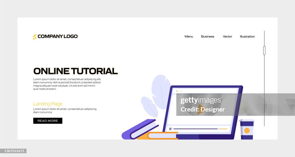 Online Tutorial Concept Vector Illustration For Landing Page Template ...