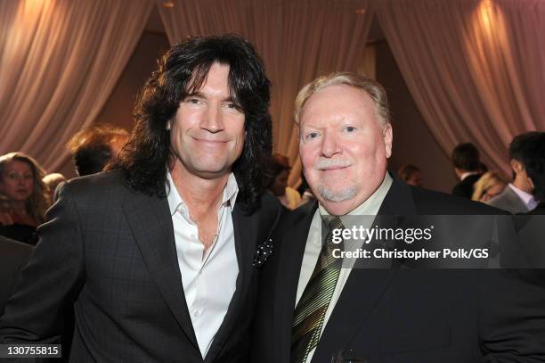 Musician Tommy Thayer and guest attend the wedding of Gene Simmons and Shannon Tweed at the Beverly Hills Hotel on October 1, 2011 in Los Angeles,...