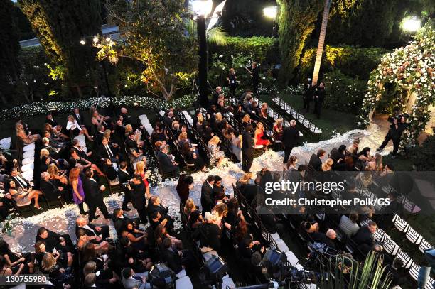 General view of the atmosphere at the wedding of Gene Simmons and Shannon Tweed at the Beverly Hills Hotel on October 1, 2011 in Los Angeles,...