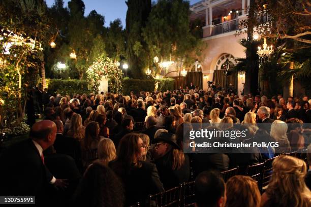 General view of the atmosphere at the wedding of Gene Simmons and Shannon Tweed at the Beverly Hills Hotel on October 1, 2011 in Los Angeles,...