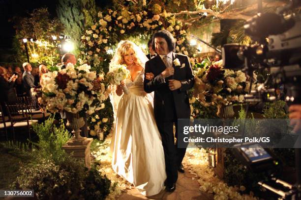Bride Shannon Tweed and Groom Gene Simmons attend their wedding held at the Beverly Hills Hotel on October 1, 2011 in Los Angeles, California.