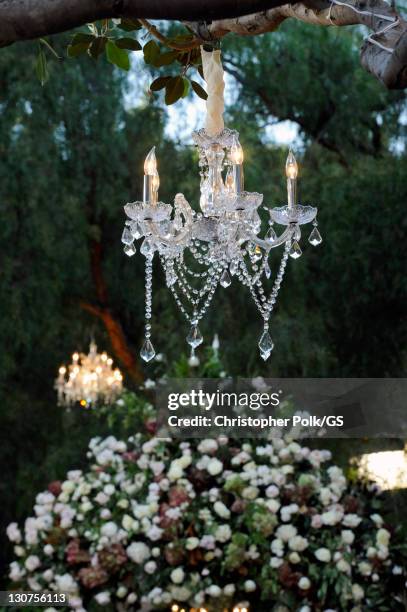 General view of the atmosphere at the wedding of Gene Simmons and Shannon Tweed at the Beverly Hills Hotel on October 1, 2011 in Los Angeles,...