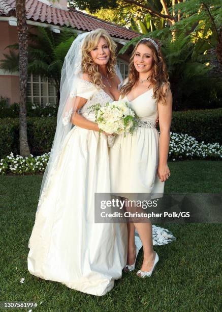 Shannon Tweed and Sophie Tween Simmons attend the wedding of Gene Simmons and Shannon Tweed at the Beverly Hills Hotel on October 1, 2011 in Los...