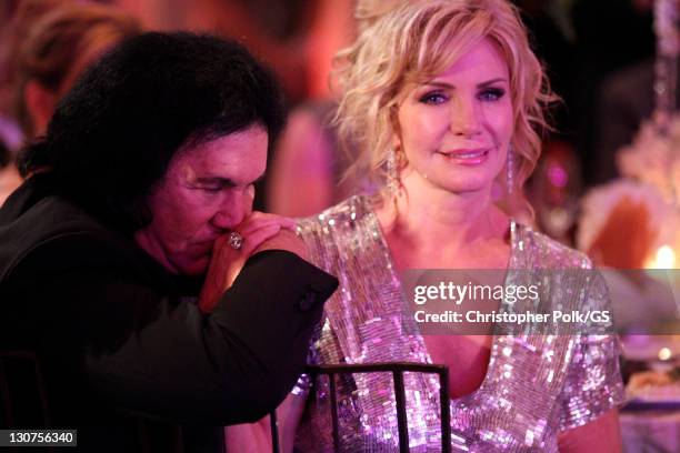 Groom Gene Simmons and Bride Shannon Tweed attend their wedding held at the Beverly Hills Hotel on October 1, 2011 in Los Angeles, California.