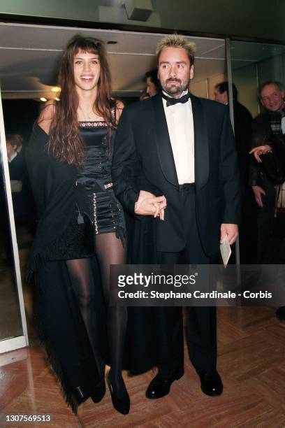 Maiwenn and Luc Besson attend the 20th Cesar Awards Ceremony on February 25, 1995 in Paris, France.