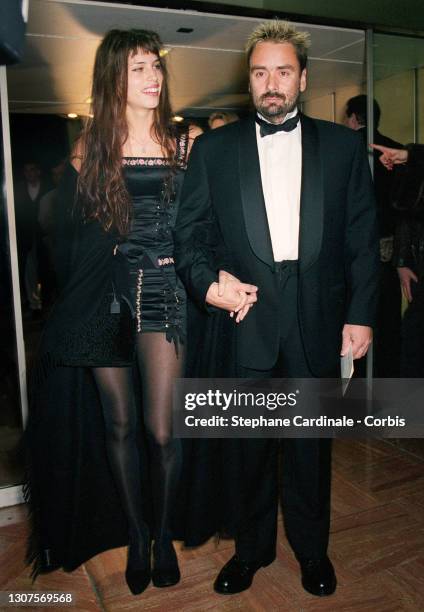 Maiwenn and Luc Besson attend the 20th Cesar Awards Ceremony on February 25, 1995 in Paris, France.