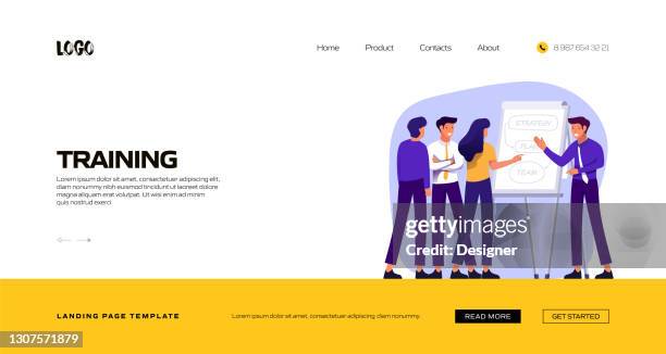 training concept vector illustration for landing page template, website banner, advertisement and marketing material, online advertising, business presentation etc. - teaching assistant stock illustrations