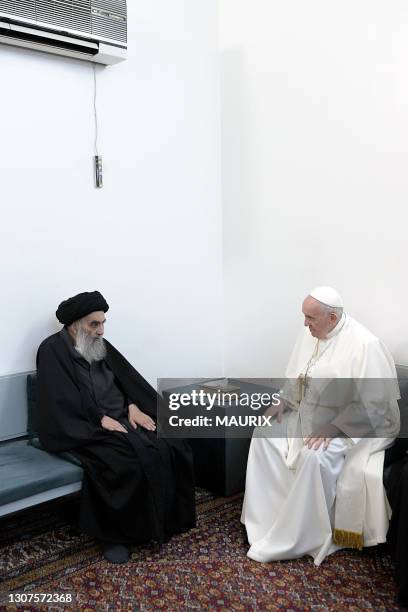 Le pape François a rencontré à Najaf, au deuxième jour de sa visite en Irak, le grand ayatollah Ali Al-Sistani, figure majeure de l'islam chiite en...