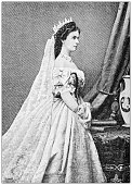 Antique black and white photograph: Empress Elisabeth of Austria