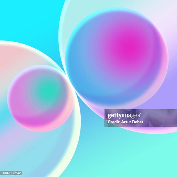 colorful gradient spheres in abstract background. - trance stock-fotos und bilder