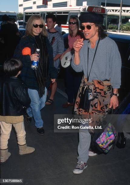 Eddie Van Halen, Wolfgang Van Halen and Valerie Bertinelli sighted at the Los Angeles International Airport in Los Angeles, California on January 29,...