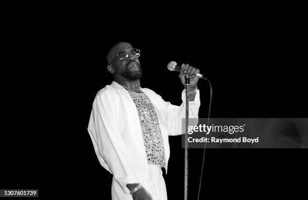 Singer Billy Paul performs at the Regal Theater in Chicago, Illinois in September 1991.