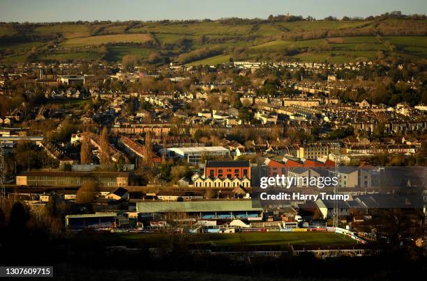 General view outside the stadium and the surrounding area prior to the Barclays FA Women's Super League match between Bristol City Women and...