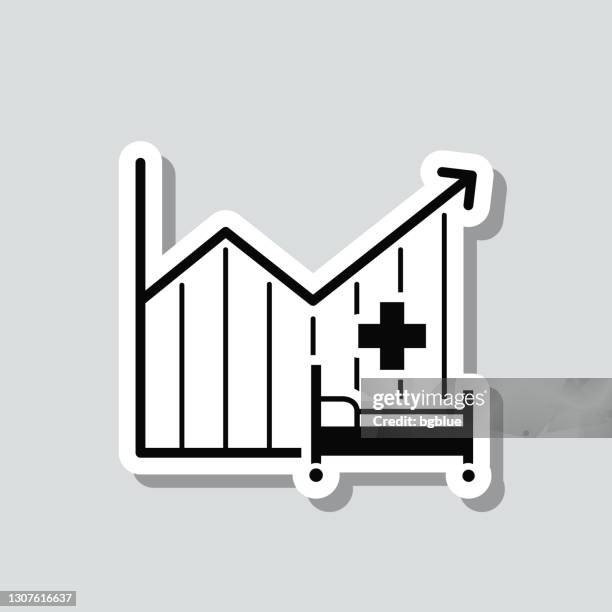 chart of increased hospital bed capacity. icon sticker on gray background - basic life support stock illustrations