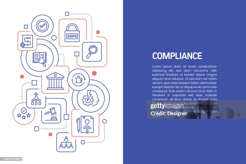 Compliance Concept, Vector Illustration of Compliance with Icons