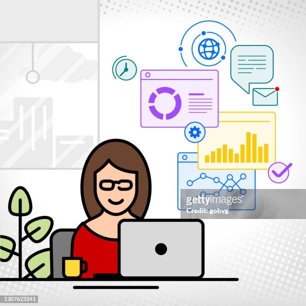 128 Only Woman Office Cartoon High Res Illustrations - Getty Images