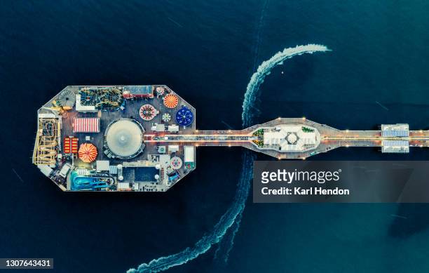 an aerial view of brighton pier - stock photo - east sussex imagens e fotografias de stock
