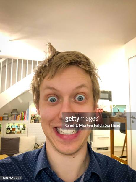 selfie of a young caucasian man in oslo, norway - selfie stock pictures, royalty-free photos & images