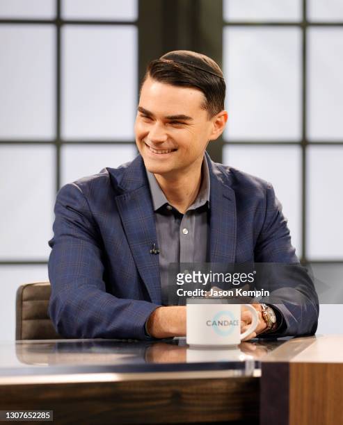 American commentator Ben Shapiro is seen on set during a taping of "Candace" on March 17, 2021 in Nashville, Tennessee. The show will air on Friday,...