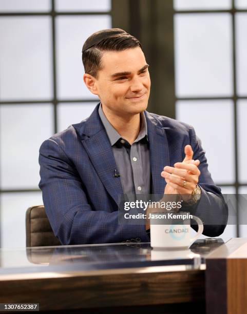 American commentator Ben Shapiro is seen on set during a taping of "Candace" on March 17, 2021 in Nashville, Tennessee. The show will air on Friday,...