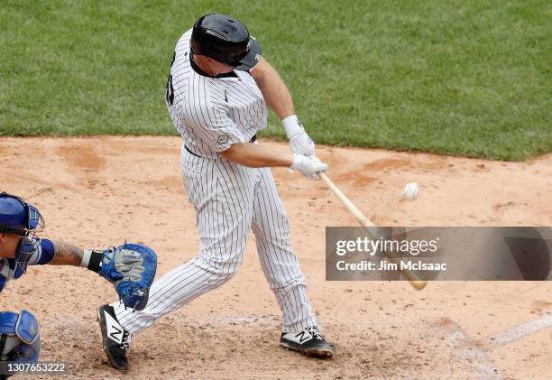 Erik Kratz of the New York Yankees in action against the New York Mets at Yankee Stadium on August 29, 2020 in New York City. The Yankees defeated...