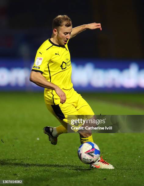 Herbie Kane of Barnsley during the Sky Bet Championship match between Wycombe Wanderers and Barnsley at Adams Park on March 17, 2021 in High Wycombe,...