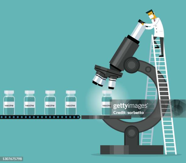 scientists analyzing - vaccine - microbiologist stock illustrations