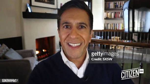 In this screengrab, Dr. Sanjay Gupta speaks at the featured session “Immunized: COVID 19 and the Race for a Vaccine” during SXSW Online on March 17,...