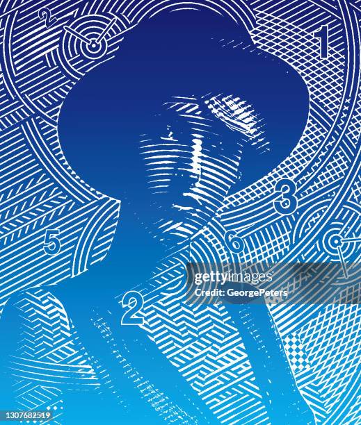 woman and passing time - derby pattern vector stock illustrations