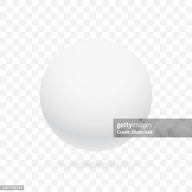 weiße realistische kugel auf transparentem hintergrund. - sphere stock-grafiken, -clipart, -cartoons und -symbole