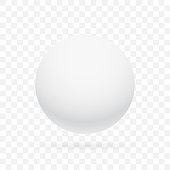 White realistic sphere on transparent background.