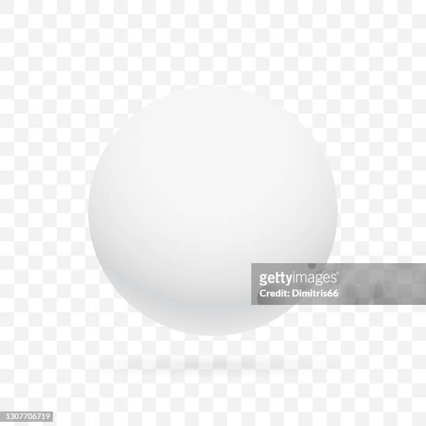 white realistic sphere on transparent background. - three dimensional stock illustrations