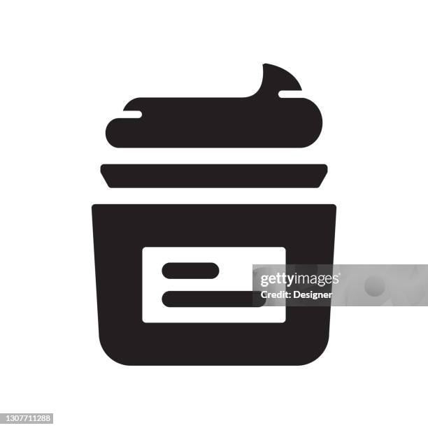 cream icon, vector symbol illustration. - foundation make up stock illustrations
