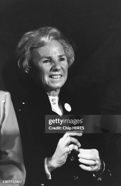 Ethel Kennedy, mère de Joseph Kennedy, lors de la candidature de son fils au Congrès américain en Janvier 1986 à Washington, USA.