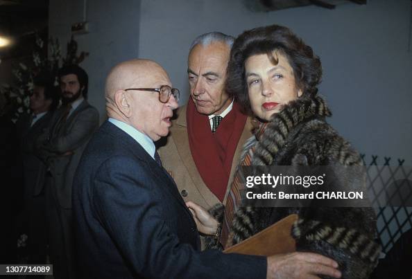Liliane Bettencourt et André Bettencourt lors de l'exposition sur les