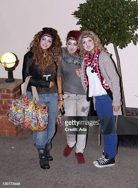 Little Mix formerly Rhythmix is seen outside of X Factor studios after a live show on October 29, 2011 in London, England.