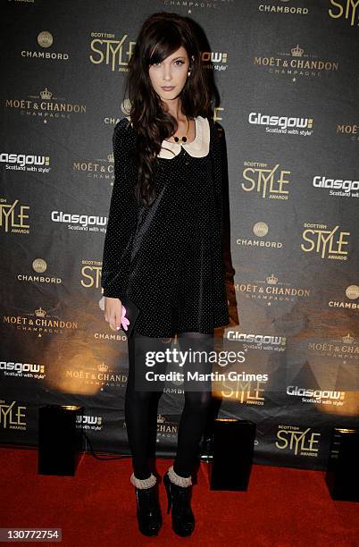 Amanda Hendrick arrives at the 7th Annual Scottish Style Awards at Kelvingrove Art Gallery and Museum on October 29, 2011 in Glasgow, Scotland.