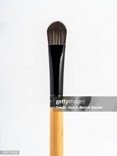 makeup brush on a white background. - sminkborste bildbanksfoton och bilder