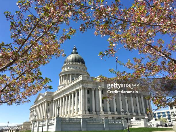 utah state capitol building, capitol hill, salt lake city, utah, usa - federal state stock pictures, royalty-free photos & images